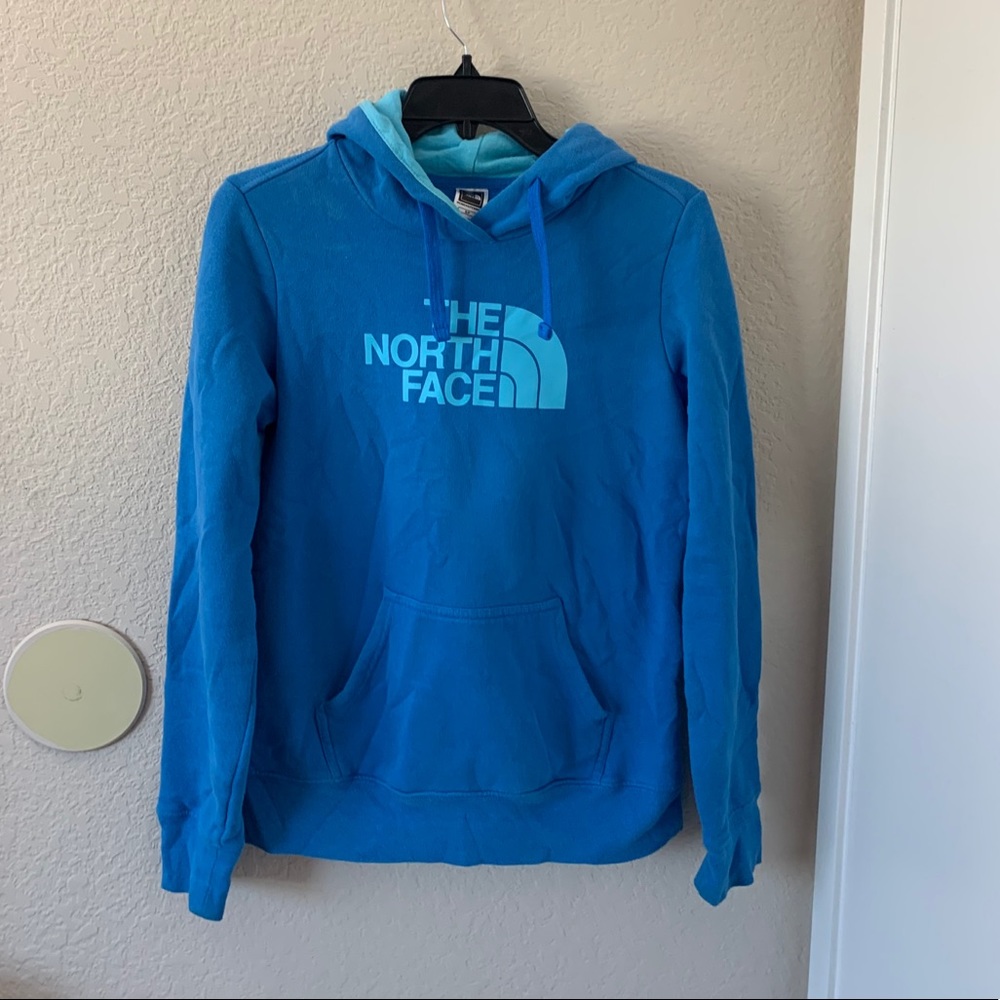 Blue north face hoodie small